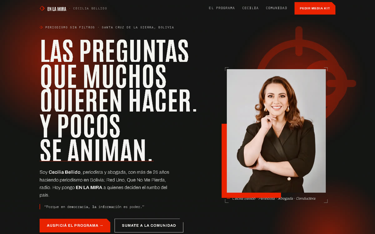 Cecilia Bellido · EN LA MIRA, criado por Johnny Ferrante